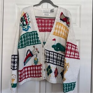 Vintage 90’s Robert Scott Ltd hand-knit Golf Cardigan